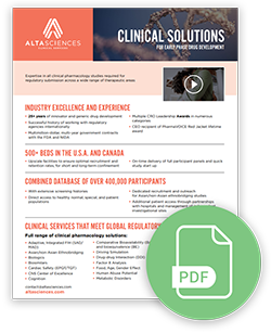 Fact sheet on clinical solutions for early phase drug development.