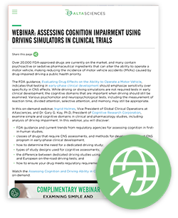 Blog on asssessing cognitive impairment using driving simulators in clinical trials.