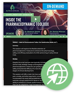 Webinar on inside the pharmacodynamic toolbox.