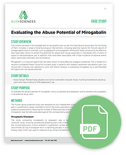 Case study about evaluating the abuse potential of Mirogabalin.