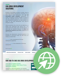 An Altasciences webpage on CNS drug development solutions.
