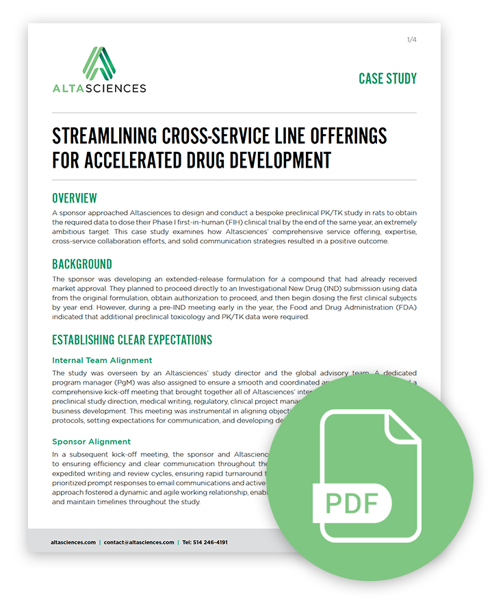 Streamlining Cross-Service Line Offerings for Accelerated Drug Development